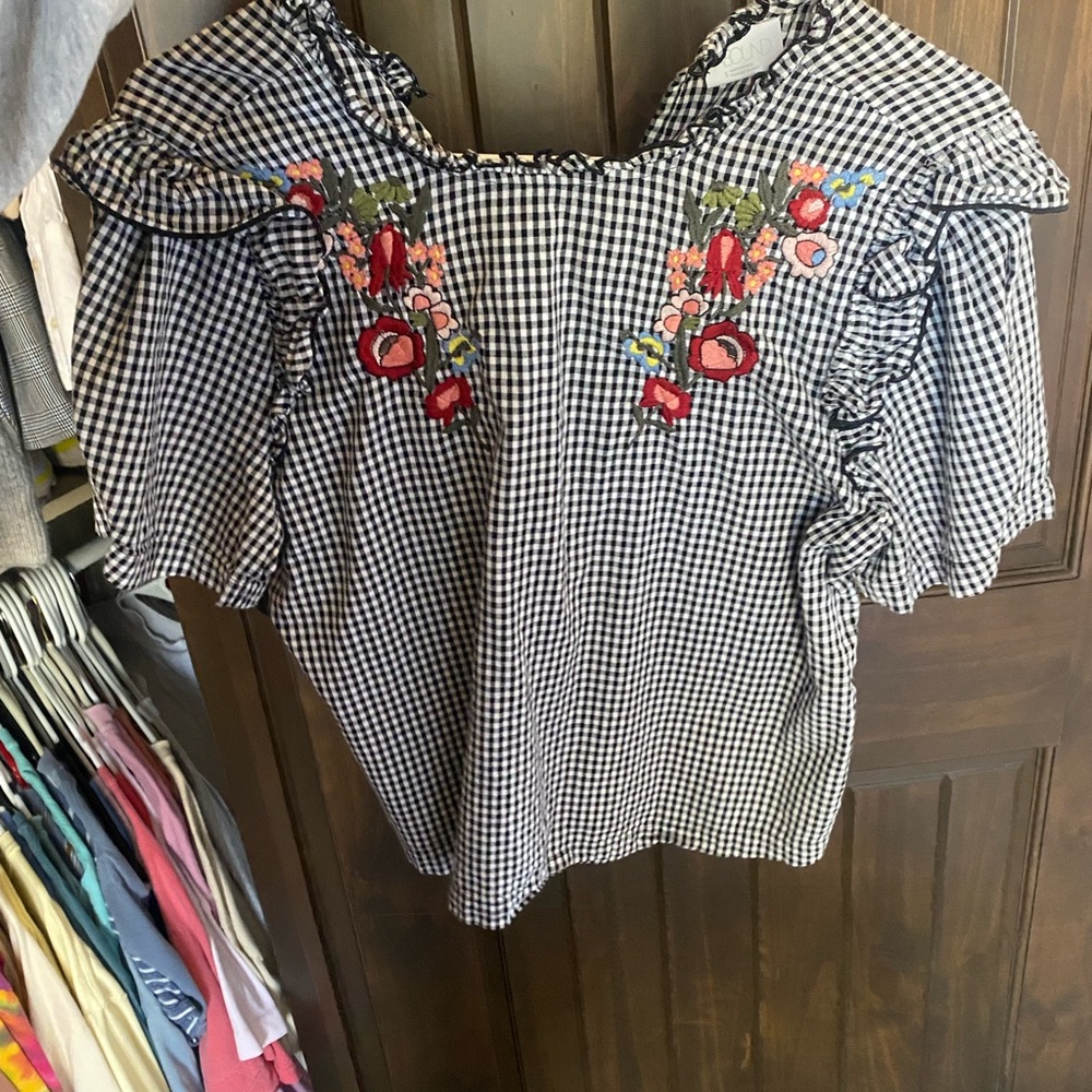Ruffled Gingam Shirt